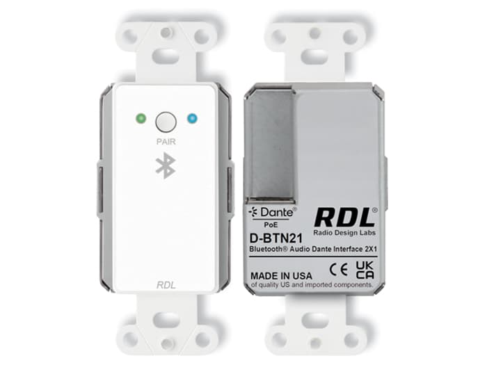 Radio Design Labs D-BTN21 Bluetooth® Audio Dante Network Interface