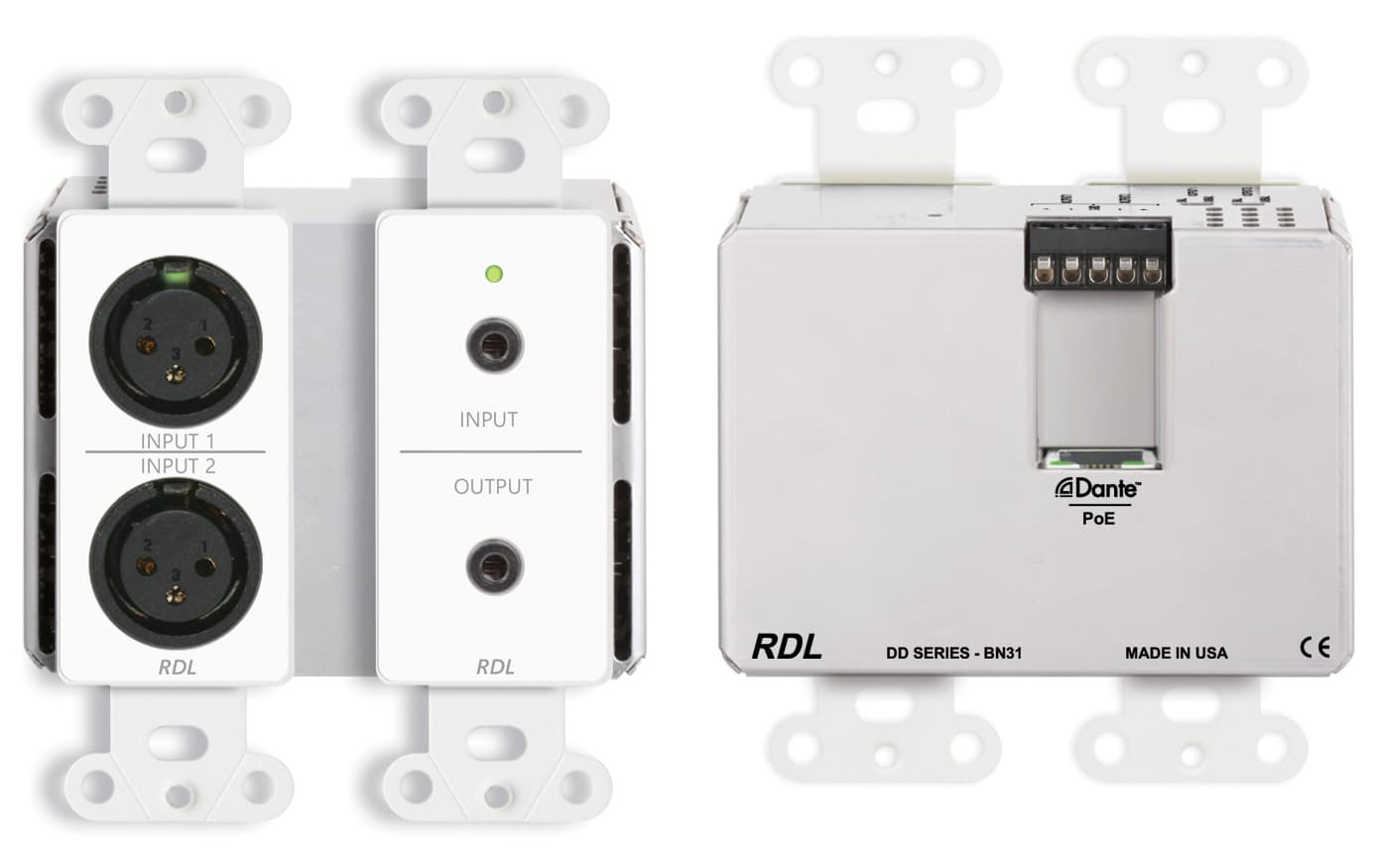 Radio Design Labs DD-BN31 Wall-Mounted Bi-Directional Mic/Line Dante Interface 4 x 4