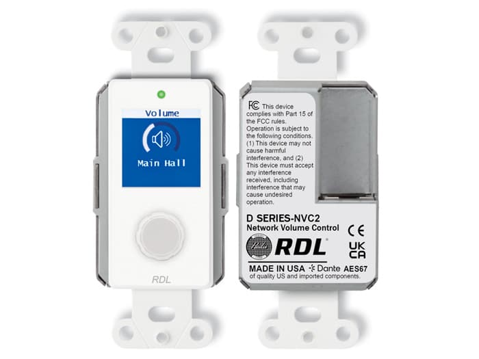 Radio Design Labs D-NVC2 Dante / AES67 Network Volume Control