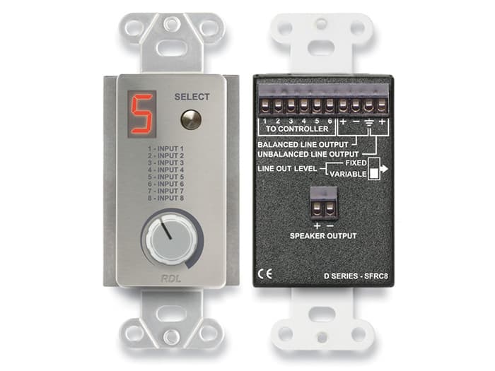 Radio Design Labs DS-SFRC8 Room Control Station for SourceFlex Distributed Audio System