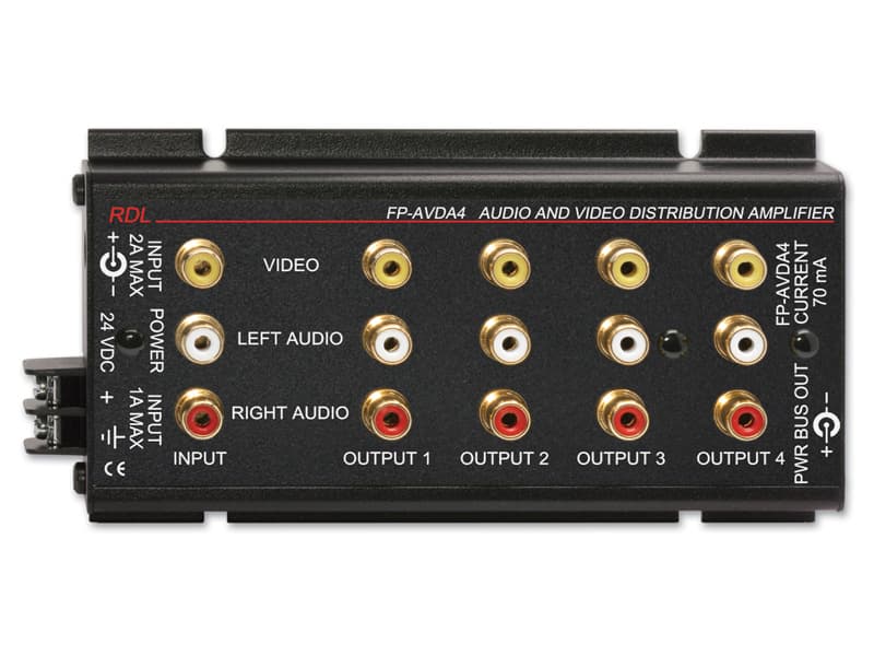 Radio Design Labs FP-AVDA4 Stereo Audio/Video Distribution Amplifier - 1x4 - RCA Jacks