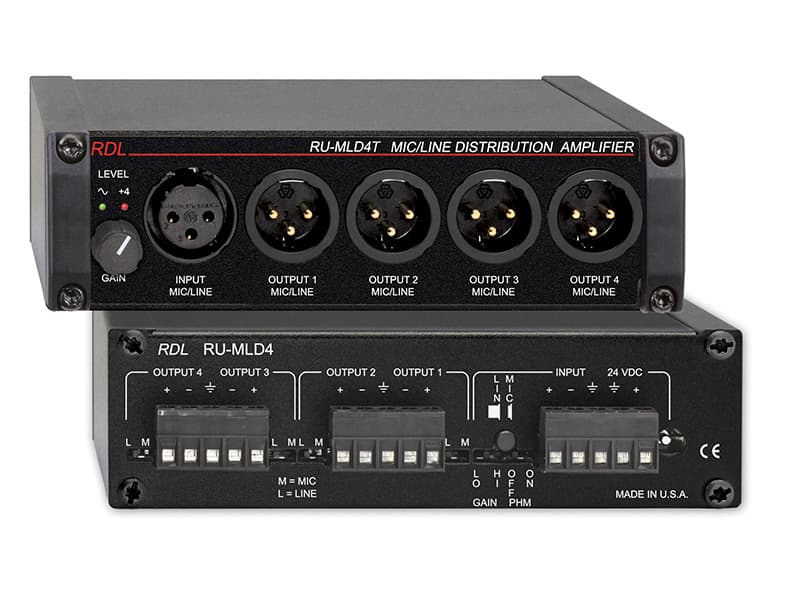 Radio Design Labs RU-MLD4T Microphone / Line Distribution Amplifier - 1x4 with transformer