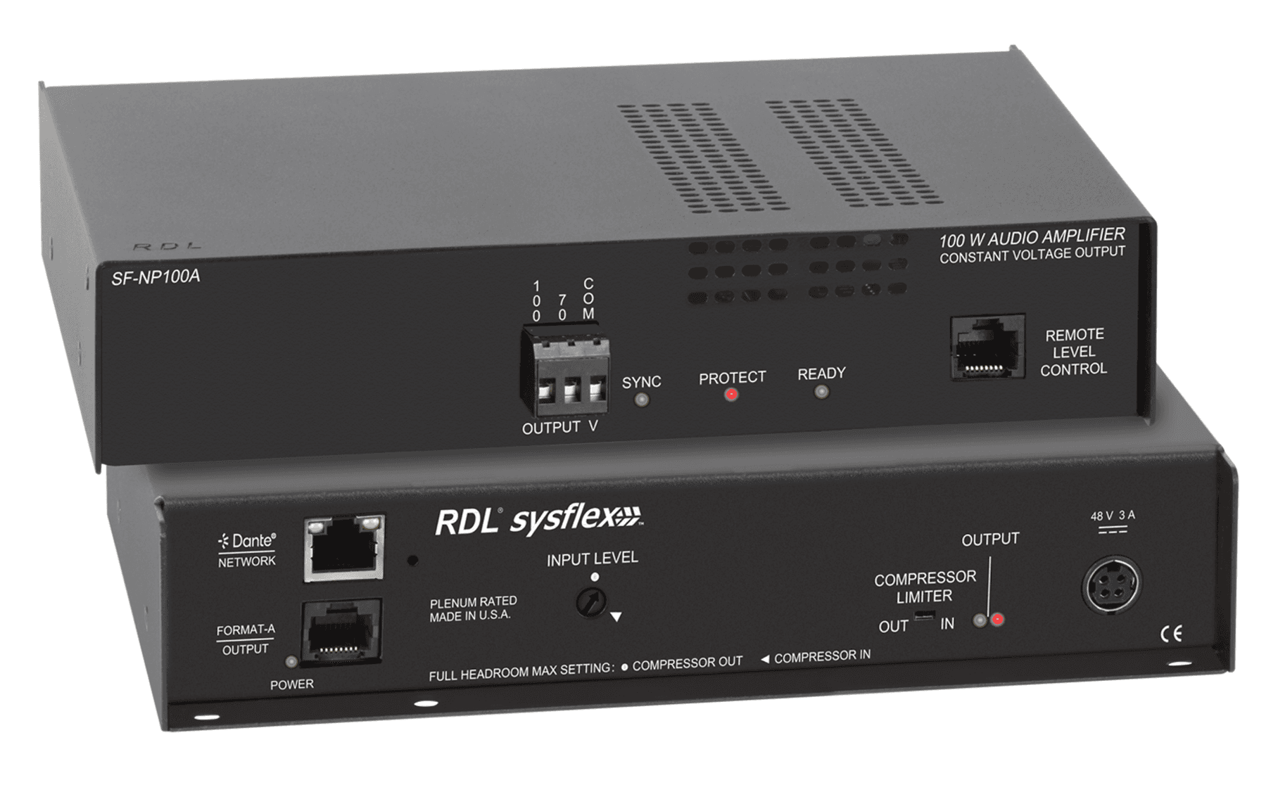Radio Design Labs SF-NP100A Network to 100 W Mono Audio Amplifier - 70 V or 100 V