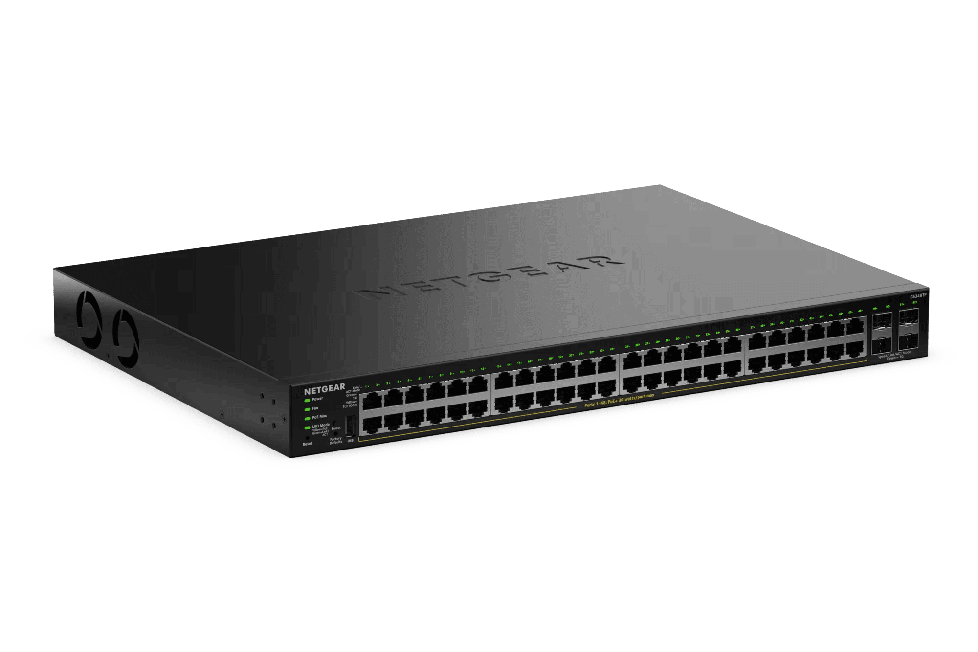 NETGEAR GS348TPv2 48-Port Gigabit Ethernet PoE+ Smart Managed Essentials Switch with 4 Dedicated SFP Ports (380 W)