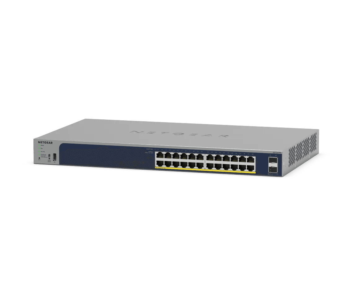 NETGEAR GS724TPPv3 24 Port Gigabit Ethernet PoE+ Smart Switch w/ optional Remote/Cloud Management and 2 SFP Ports (380W)