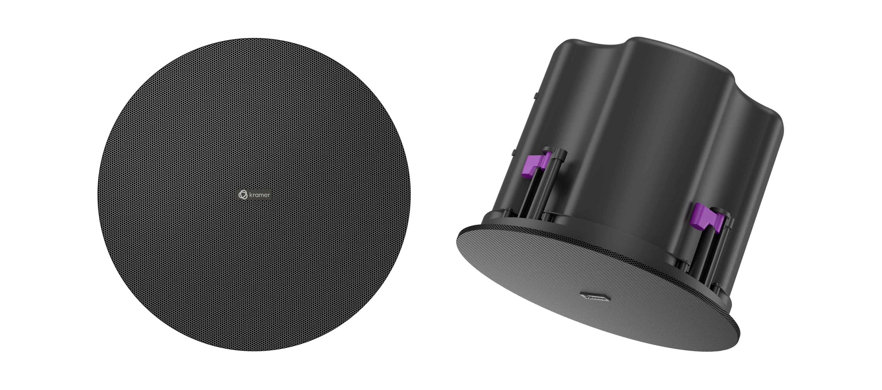 Kramer CL-8D 8" two-way PoE powered Dante in-ceiling speaker — manufacturer product-family image