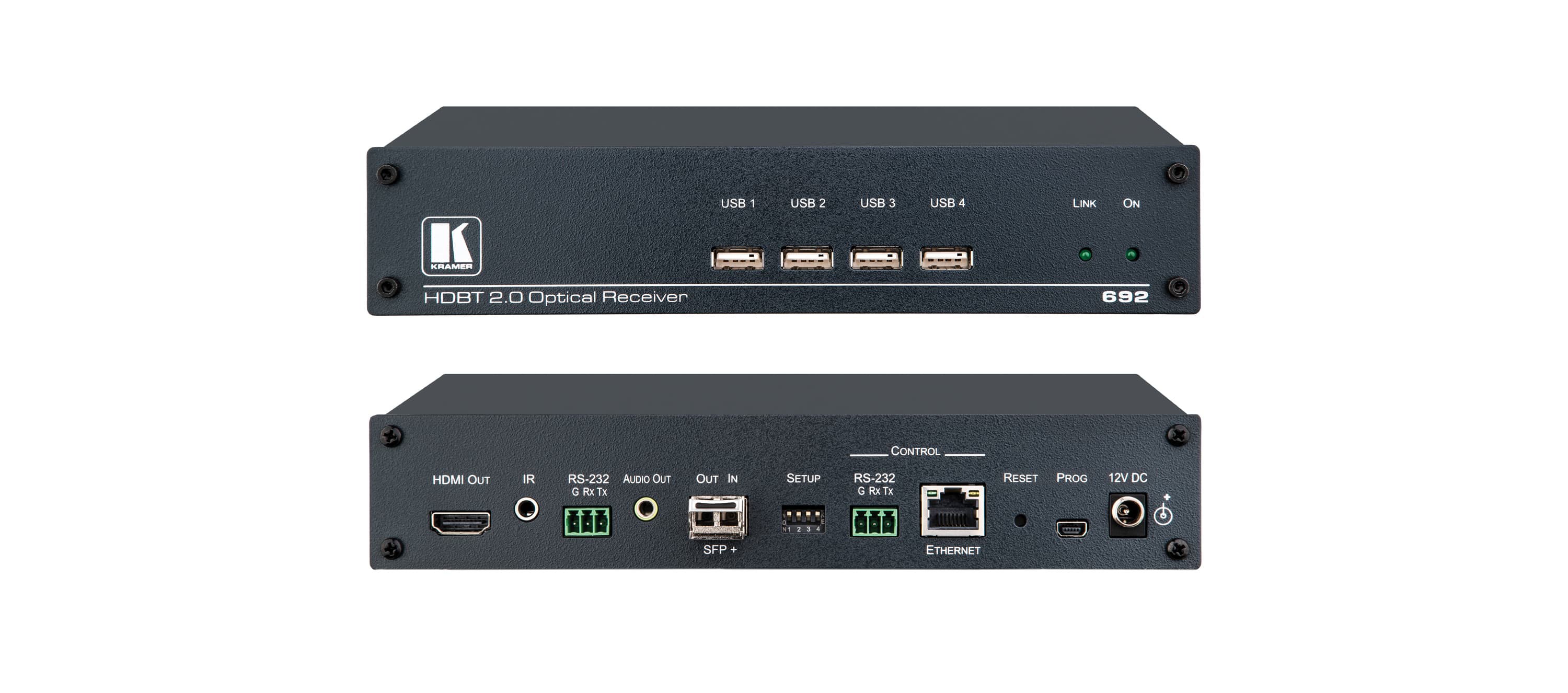 Kramer 692 4K60 4:2:0 HDMI MM/SM Fiber Optic Receiver with USB, Ethernet, RS-232