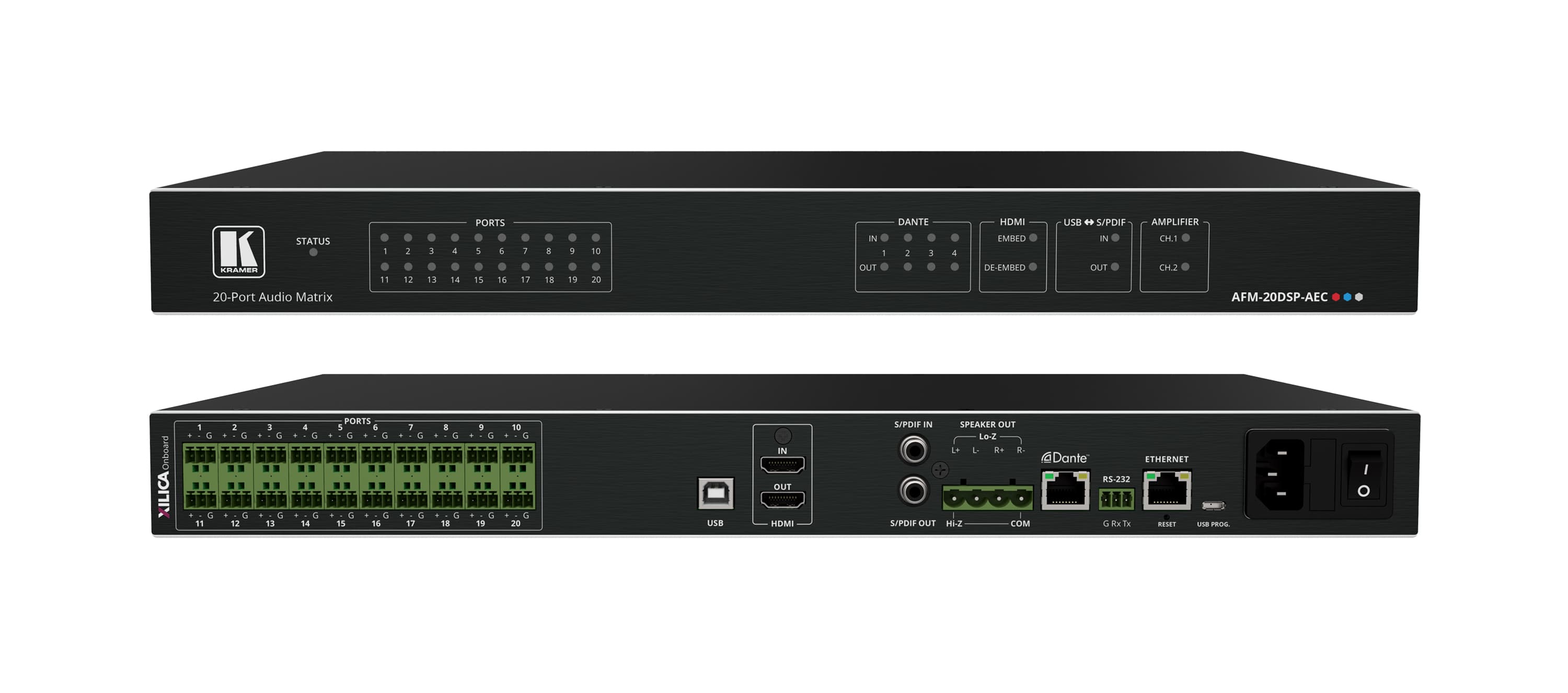 Kramer AFM-20DSP-AEC 20-Port Audio Matrix with DSP, AEC and Interchangeable Inputs & Outputs
