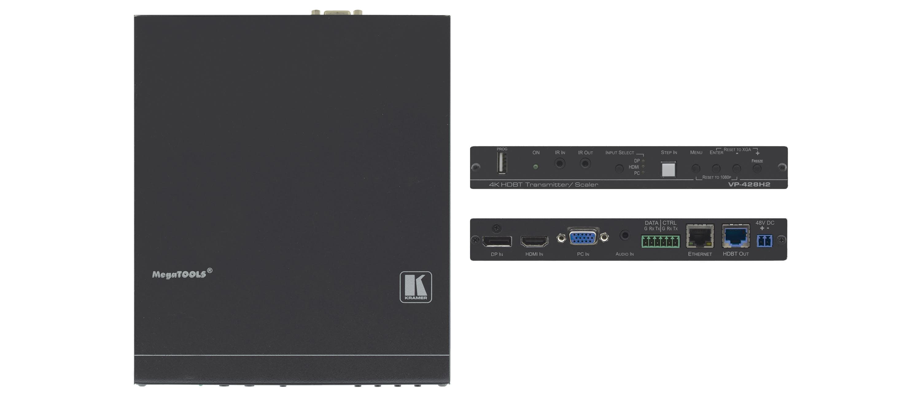 Kramer VP-428H2 DisplayPort, HDMI & VGA Auto Switcher/Scaler and PoE Provider over HDBaseT