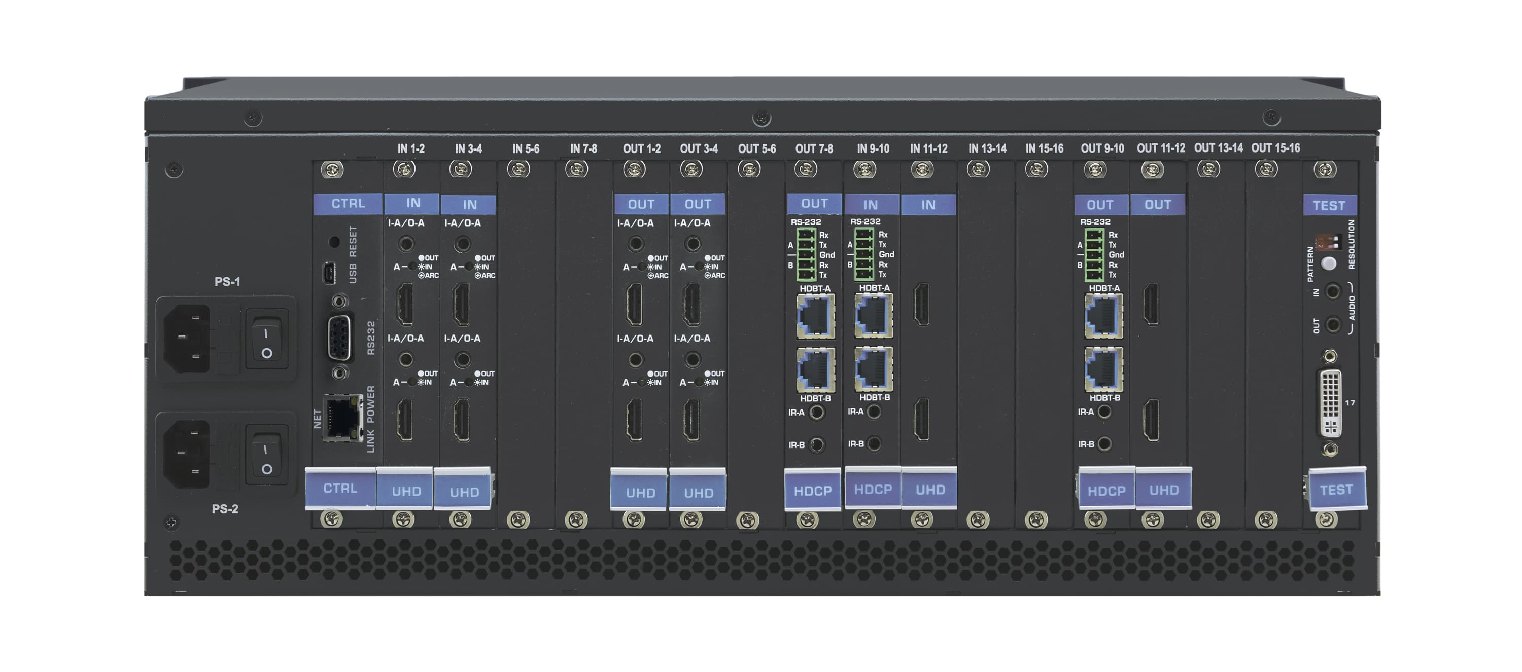 Kramer VS-1616DN-EM 2x2 to 16x16 Modular 4K60 4:2:0 Multi-Format Managed Digital Matrix Switcher