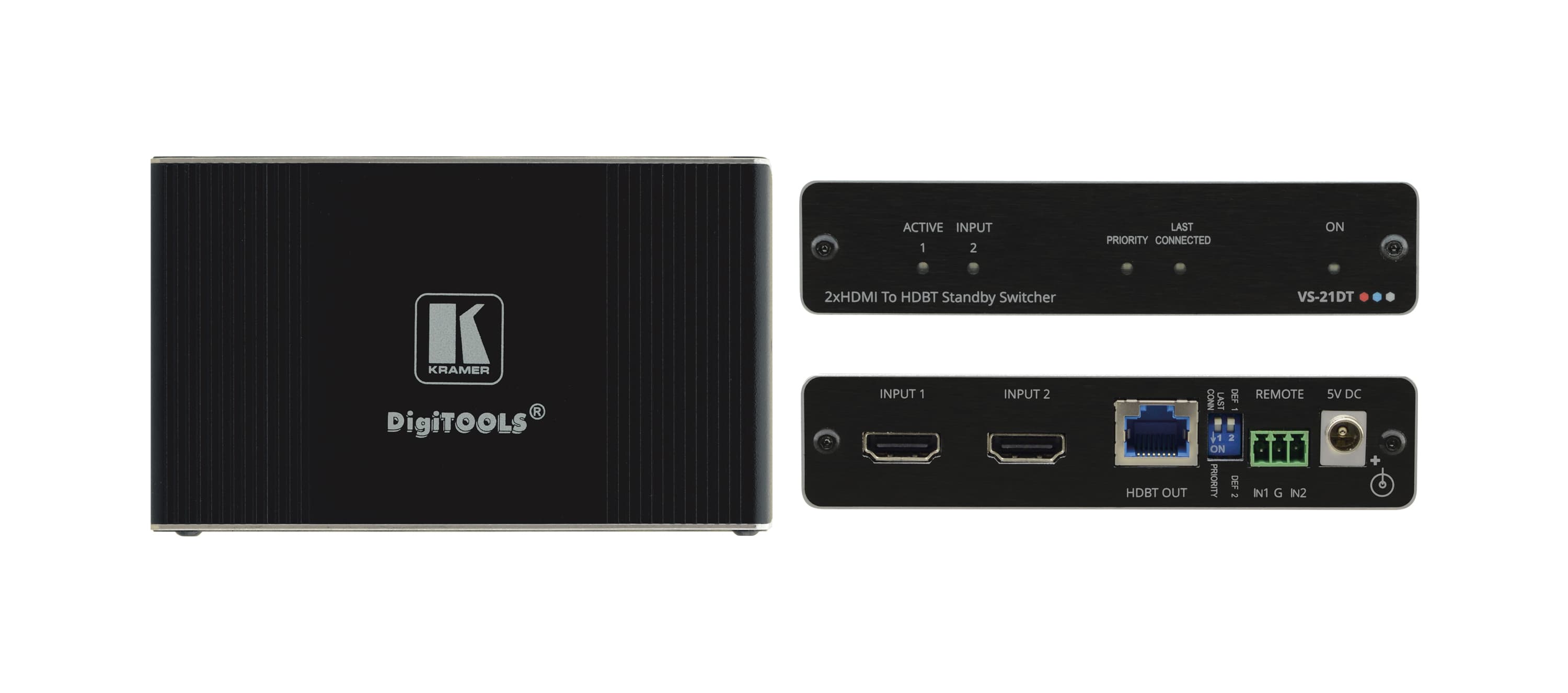 Kramer VS-21DT 2x1 4K60 4:2:0 HDCP 2.2 HDMI Auto Switcher over HDBaseT