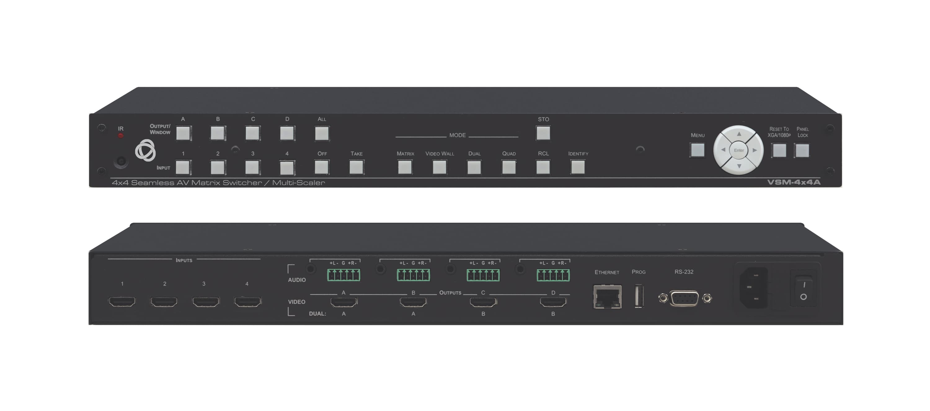 Kramer VSM-4x4A 4x4 Seamless AV Matrix Switcher/Multi-Scaler