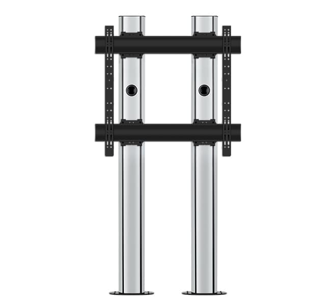 BT8708 - Premium Bolt Down Single Screen Twin Column UC Stand - Silver & Black — manufacturer product-family image