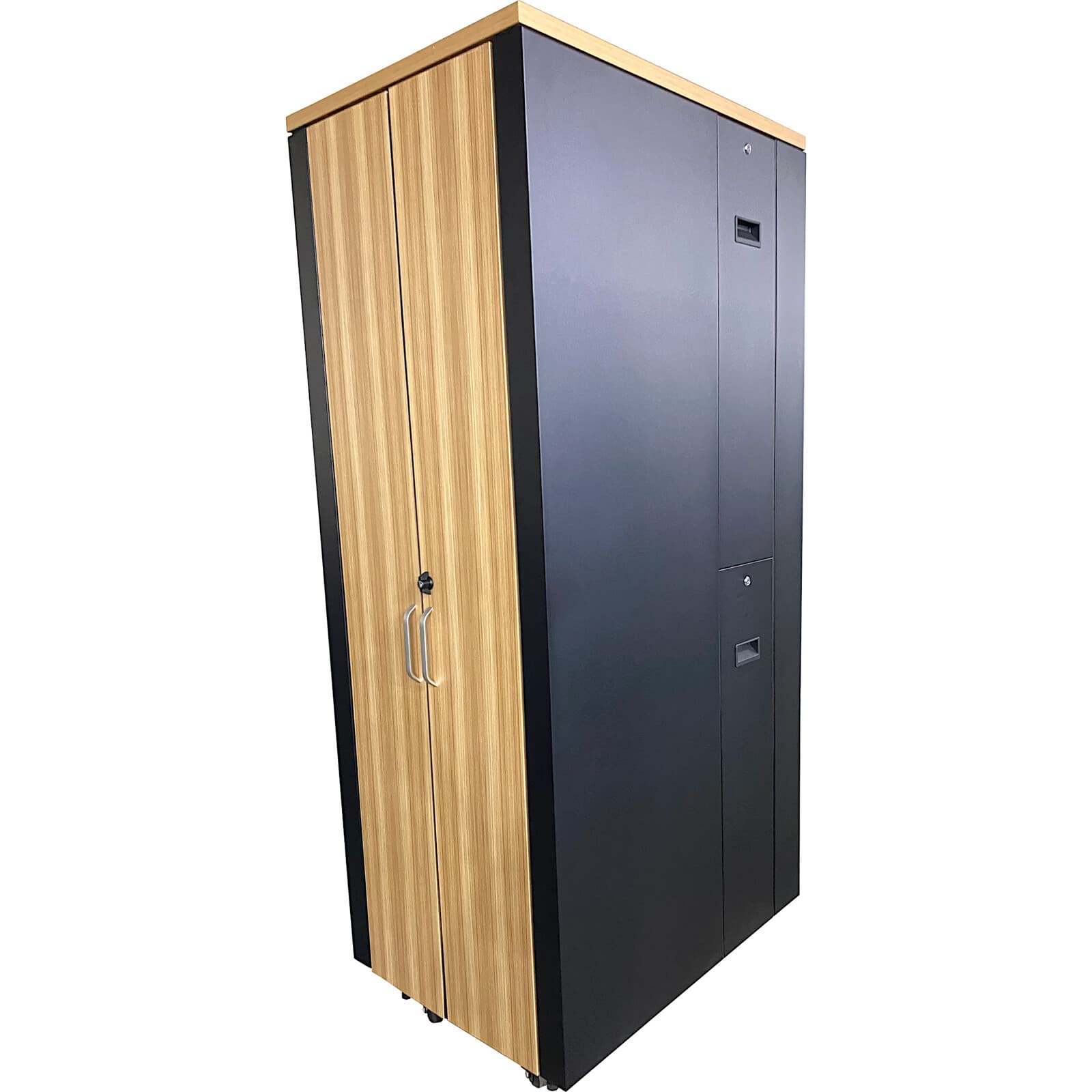 Excel Excel ACR Acoustic Soundproof Rack 42U Wood Finish Black Metal