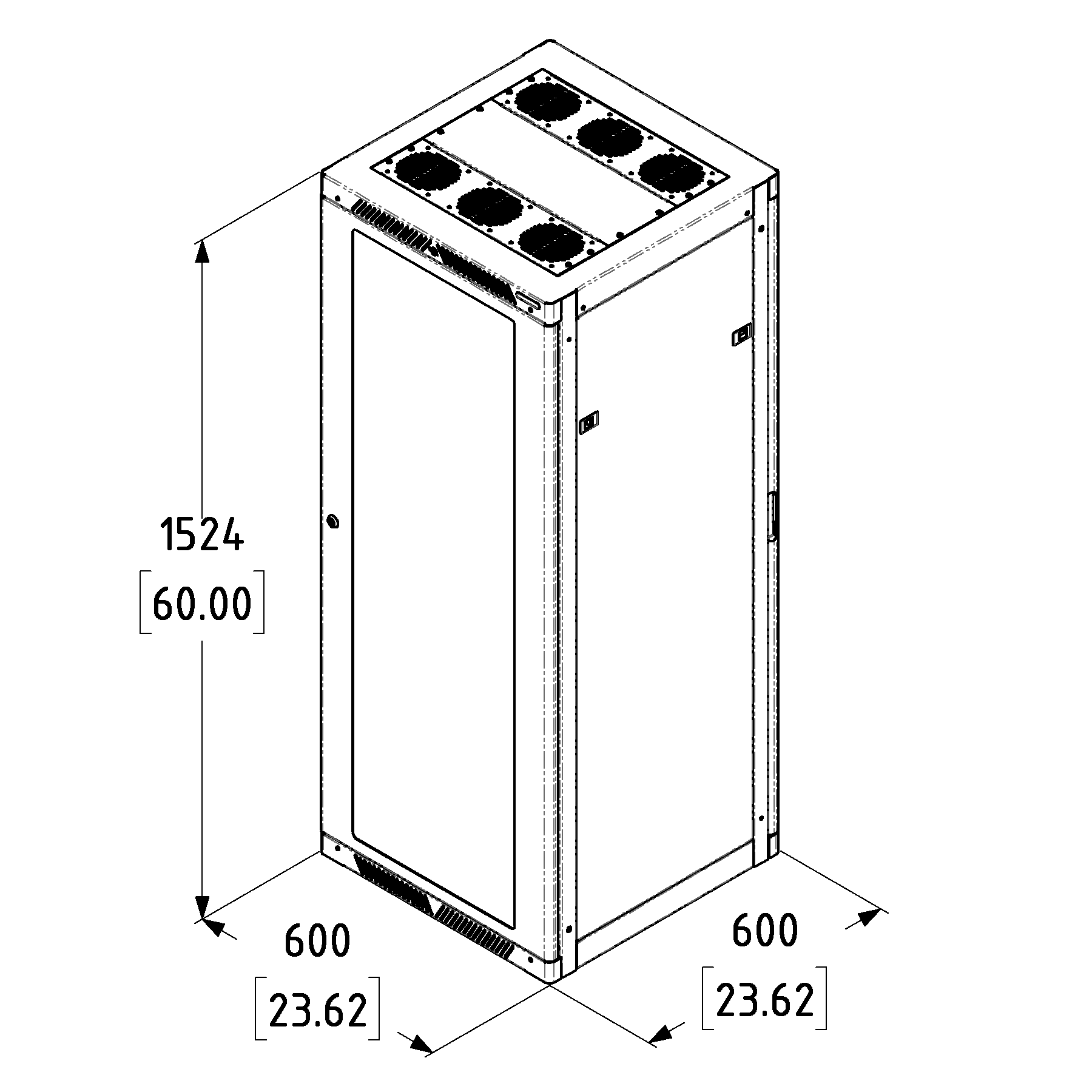 32U Pro Series Server Enclosure with 10/32 Rails & Clear Door – 600mm Deep — manufacturer product-family image