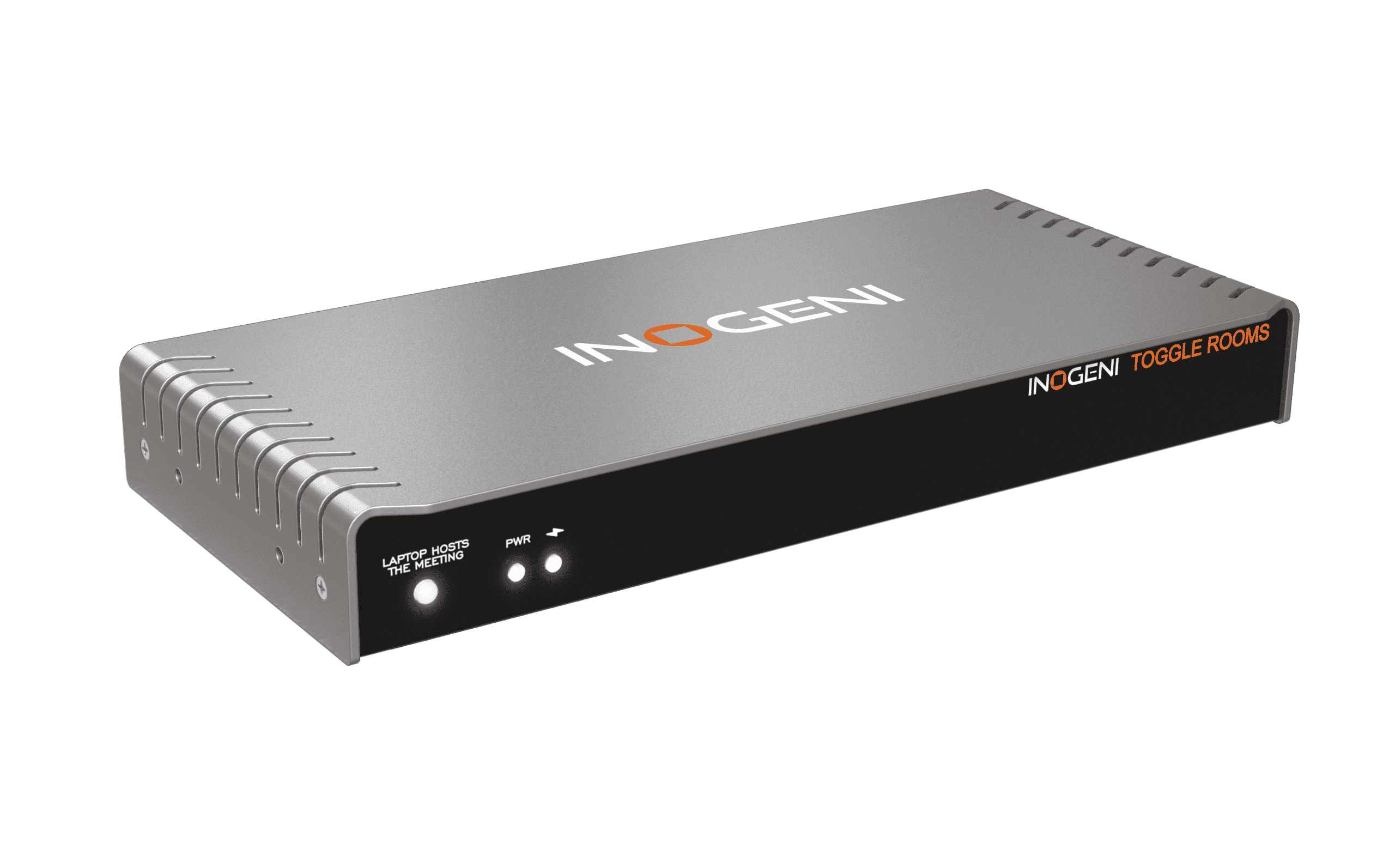 INOGENI TOGGLE ROOMS black switcher shown at an angle from the right