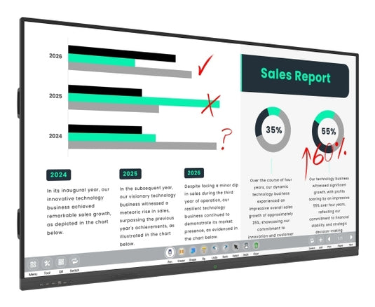 Allsee Technologies PT75J interactive whiteboard 190.5 cm (75") 3840 x 2160 pixels Touchscreen White HDMI