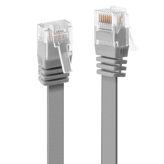 Lindy 1m Cat.6 U/UTP Flat Network Cable, Grey - TopAV