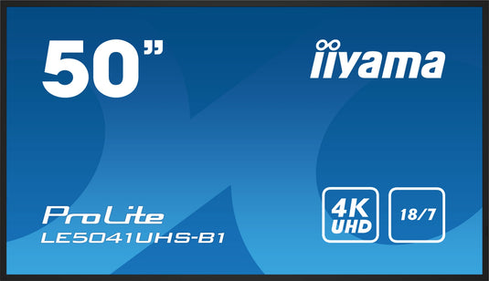 iiyama LE5041UHS-B1 Signage Display Digital signage flat panel 125.7 cm (49.5") LCD 350 cd/m² 4K Ultra HD Black 18/7 - TopAV