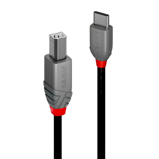 Lindy 2m USB 2.0 Type C to B Cable, Anthra Line - TopAV