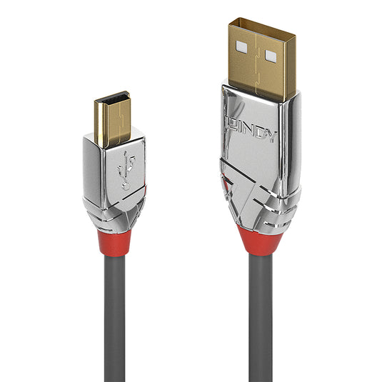 Lindy 0.5m USB 2.0 Type A to Mini-B Cable, Cromo Line - TopAV
