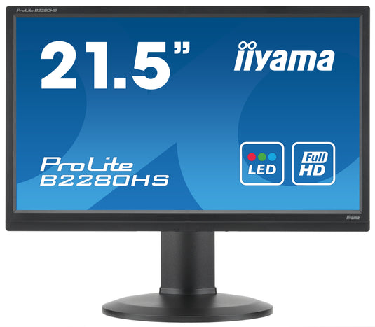 iiyama ProLite B2280HS-B1 LED display 54.6 cm (21.5") 1920 x 1080 pixels Full HD Black - TopAV