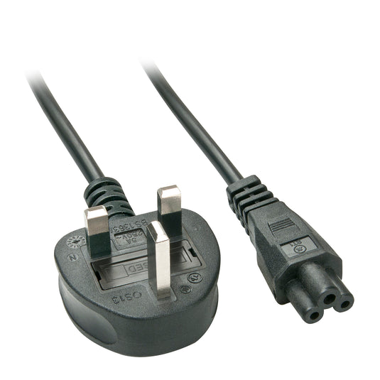 Lindy 2m UK 3 Pin to C5 Mains Cable, lead free - TopAV