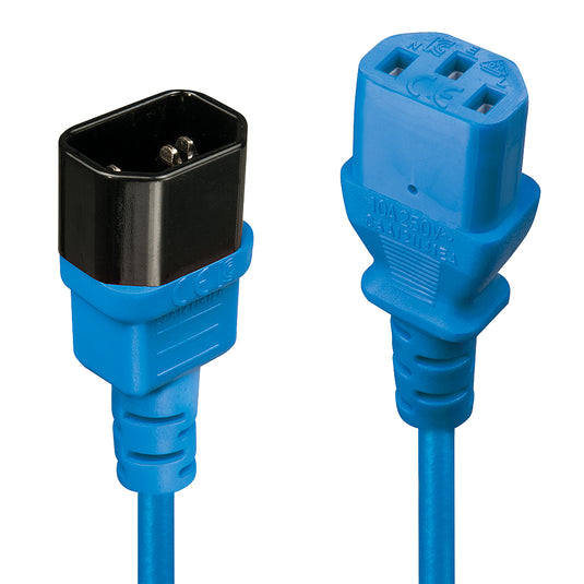Lindy 0.5m C14 to C13 Extension Cable, blue, - TopAV