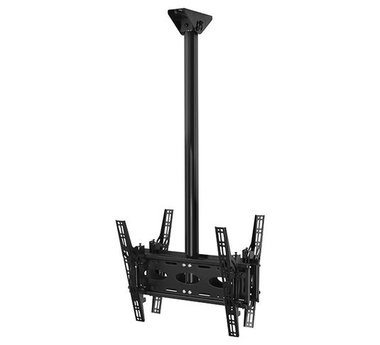 B-Tech Back-to-Back Universal Flat Screen Ceiling Mount with Tilt (VESA 400) - 2m Ø50mm Pole - TopAV