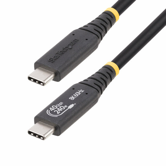 StarTech.com 1m (3.3ft) USB4 Cable, USB-IF Certified USB-C Cable, 40Gbps, 240W Power Delivery PD 3.1 EPR, 8K 60Hz, USB Type-C Data Transfer Cable/Cord, Compatible w/Thunderbolt/USB 3.2 Ports - TopAV