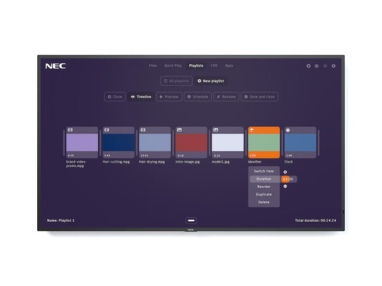 NEC MultiSync P495-MPi4 Digital signage flat panel 124.5 cm (49") IPS 700 cd/m¬? 4K Ultra HD Black Built-in processor 24/7 - TopAV