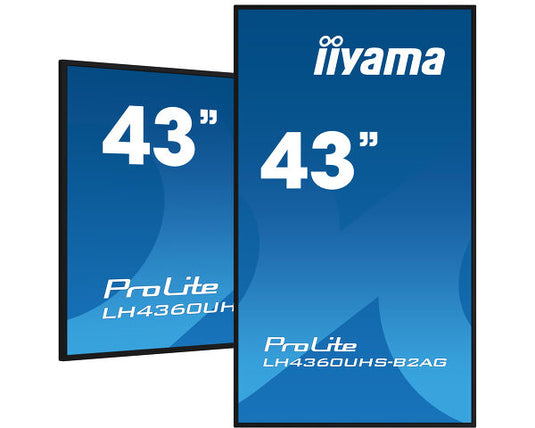 iiyama LH4360UHS-B2AG Signage Display Digital A-board 108 cm (42.5") LED Wi-Fi 500 cd/m² 4K Ultra HD Black Built-in processor Android 11 24/7