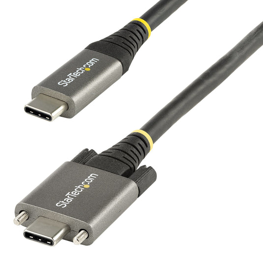 StarTech.com 3ft (1m) Side Screw Locking USB C Cable 10Gbps - USB-IF Certified USB-C Cable - USB 3.1/3.2 Gen 2 Type-C Cable - 100W (5A) Power Delivery Charging, DP Alt Mode - Dual Screw Lock - USB-C Cord Charge/Sync - TopAV