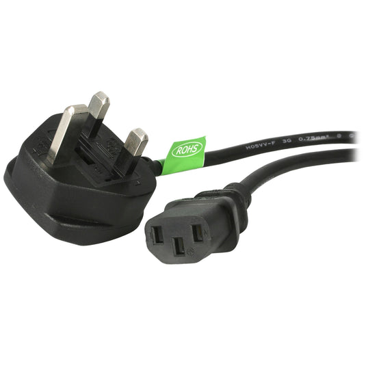 StarTech.com 3ft (1m) UK Computer Power Cable, BS 1363 to C13, 18AWG, 10A 250V, Replacement AC Power Cord, Kettle Lead / UK Power Cord, PC Power Supply Cable, TV Power Cable - TopAV