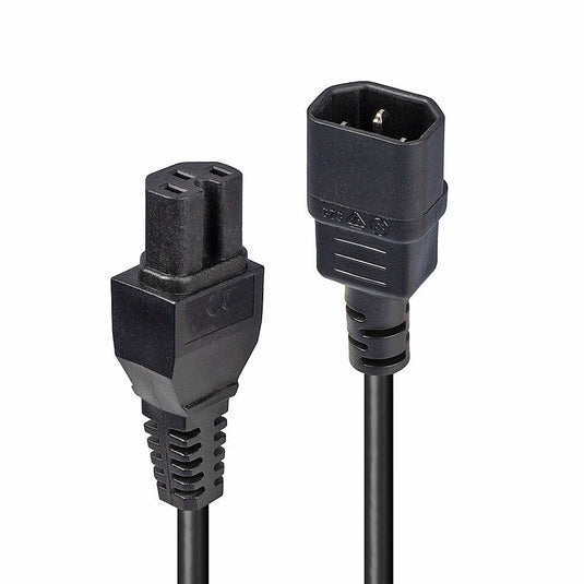 Lindy 2m IEC C14 to IEC C15 'Hot Condition' Power Cable, Black - TopAV