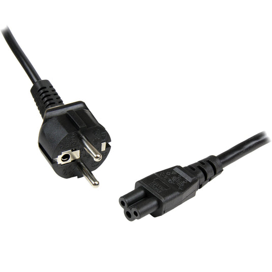 StarTech.com 1m (3ft) Laptop Power Cord, EU Schuko to C5, 2.5A 250V, 18AWG, Notebook / Laptop Replacement AC Cord, Power Brick Cord, Laptop Charger Cable, Clover Leaf/Mickey Mouse Power Cord - TopAV