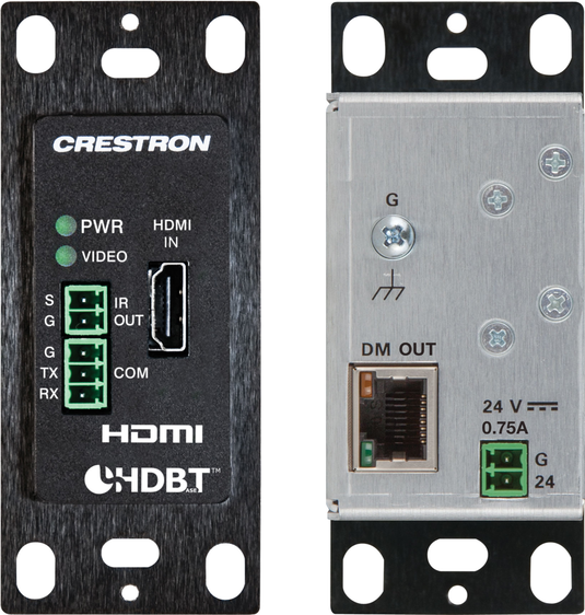 Crestron Wall Plate 4K DigitalMedia 8G+® Transmitter 100, Black Textured - DM-TX-4K-100-C-1G-B-T - Opened New in Box