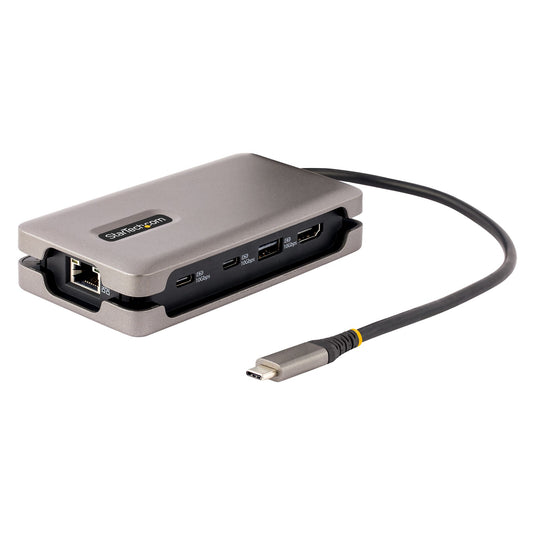 StarTech.com USB-C Multiport Adapter, 4K 60Hz HDMI 2.0b, HDR, USB 3.2 Gen 2 10Gbps Hub (2xUSB-C, 1xUSB-A), 100W PD Pass-Through, Mini Travel Dock, 12"/30cm Cable, Laptop Docking Station - TopAV