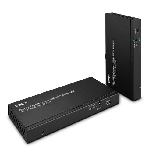 Lindy 70m Cat.6 HDMI 4K60, Audio, IR and RS-232 HDBaseT Extender with ARC - TopAV